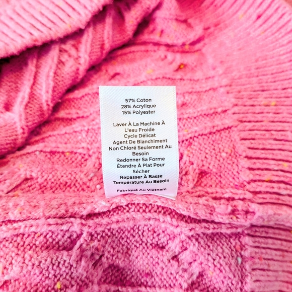 Talbots Pink Cable-Knit Crew Sweater sz XLP - Picture 10 of 12
